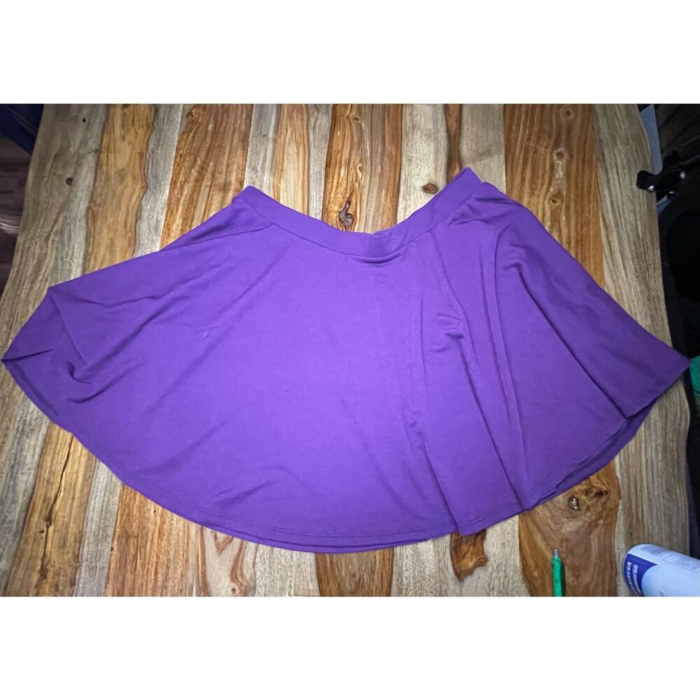 Haute Fox 2X Womens Purple Skater Mini Skirt Dance Cosplay